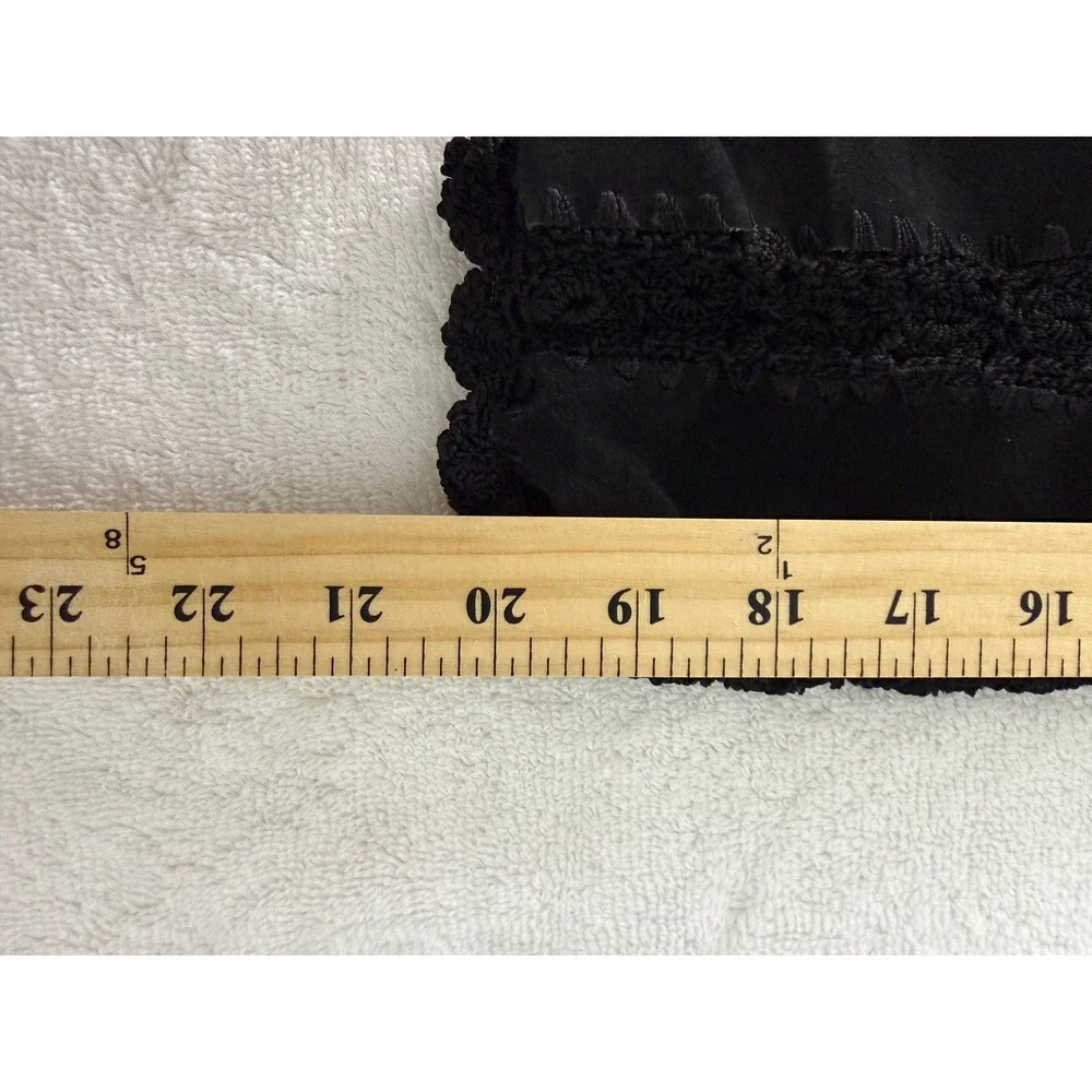 Gantos VTG Black Suede Leather Crochet Lace Trim Boho Western Jacket Womens Sz S - Picture 7 of 7